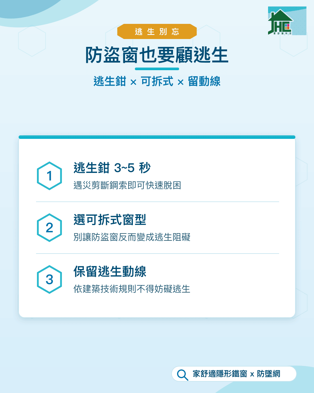 防盜窗也要顧逃生